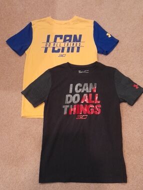 Under Armour YLG Kids Short-Sleeve Graphic Tees - Black & Red, Yellow & Blue